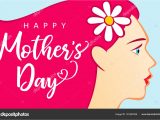 Beautiful Card On Mother S Day Happy Mother Day Best Mom Greeting Card Beautiful Woman Pink