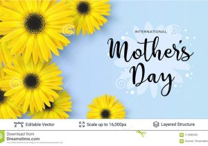 Beautiful Card On Mother S Day Mother S Day Greeting Card Template Stock Vector