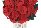 Beautiful Flower Pop Up Card Rose Bouquet Classic Rose Bouquet Valentines Pop Up