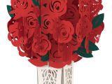 Beautiful Flower Pop Up Card Rose Bouquet Classic Rose Bouquet Valentines Pop Up