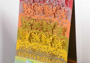 Beautiful Handmade Card for Birthday Die Sire Fancy Edge Ables Sandie Gough Style Tent Fold