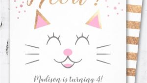 Beautiful Invitation Card for Kitty Party Kitty Cat Pink Gold Birthday Party Invitation Zazzle Com