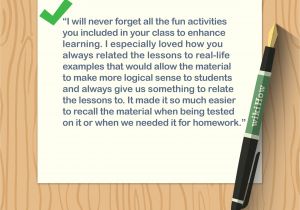 Beautiful Lines for Teachers Day Card 4 Ways to Write A Thank You Note to A Teacher Wikihow