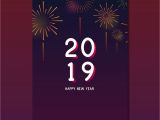 Beautiful New Year Greeting Card Happy New Year 2019 Greeting Card Vector Free Image by