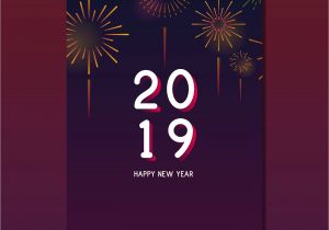 Beautiful New Year Greeting Card Happy New Year 2019 Greeting Card Vector Free Image by