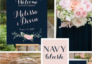 Beautiful Quotes to Include In A Wedding Card Navy and Blush Pink Wedding Signs Printable Poster Size
