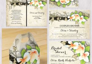 Beautiful Quotes to Include In A Wedding Card Vintage Plumeria or Frangipani and Ivy Custom Beige Wedding