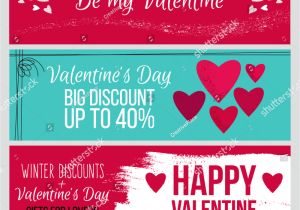 Beautiful Valentine Day Greeting Card Set Od Modern Flat Valentines Day Stock Vector Royalty Free