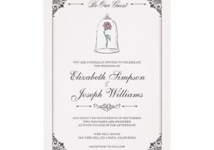 Beautiful Words for A Wedding Card Beauty and the Beast Enchanted Rose Wedding Invitation