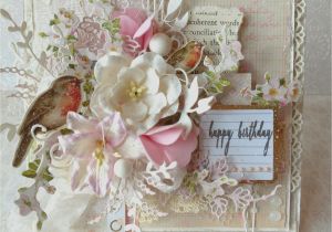 Beautiful Words for Birthday Card Shabby Chic Happy Birthday Card Vintage Karten