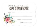 Beauty Salon Gift Certificate Template Free Painted Floral Salon Gift Certificate Template Zazzle Com