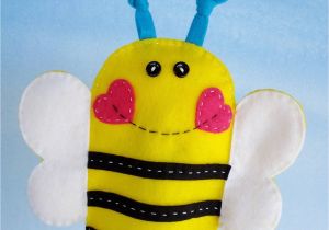 Bee Finger Puppet Template Sale Pdf Epattern for Elephant butterfly and Bee Felt