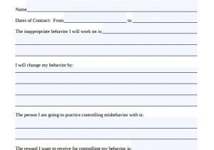 Behavior Contract Template Elementary Sample Behaviour Contract 15 Free Documents Download In