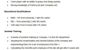 Best format Of Hr Resume for Fresher 21 Best Hr Resume Templates for Freshers Experienced