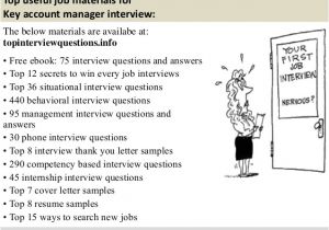 Best Resume for Job Interview Pdf Key Account Manager Interview Questions