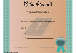 Bible Study Certificate Templates A Printable Certificate to Be Presented Upon Completion Of