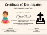 Bible Study Certificate Templates Bible Prophecy Program Certificate for Kids Design