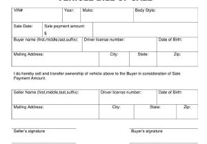 Bill Of Sale for A Vehicle Template Free Printable Vehicle Bill Of Sale Template form Generic