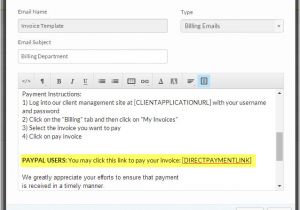 Billing Email Template Adding Direct Paypal Payment Link In Email Invoice