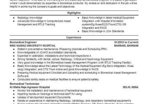 Biomedical Engineer Resume Biomedical Engineer Resume Sample Engineering Resumes