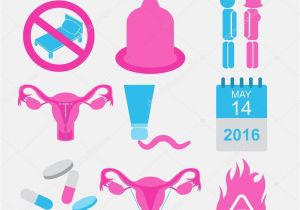 Birth Control Brochure Templates Contraception Methods Icon Set Birth Control Constructor