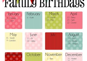 Birthday Calendars Templates Free Family Birthday Calendar Digital Copy You Print In Quot Ice