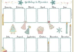 Birthday Calendars Templates Free Free Birthday Calendar
