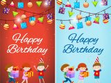 Birthday Card Design with Photo Two Designs Of Birthday Card Template with Kids and
