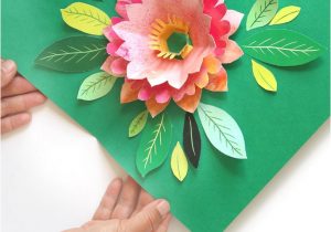 Birthday Card Flower Pop Up Make A Birthday Card with Pop Up Watercolor Flower Free