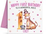 Birthday Card for Daughter In Law Details About Personalised Girls First 1st Birthday Card Granddaughter Niece Daughter Sister