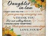 Birthday Card for Daughter In Law Mother to Daughter In Law Gave You My son Small Fleece Blanket 30 X 40 Size White