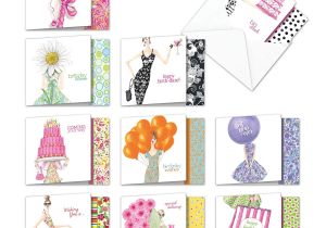 Birthday Card Record Your Own Message Birthday A La Mode 10 Boxed Chic Happy Birthday Cards with