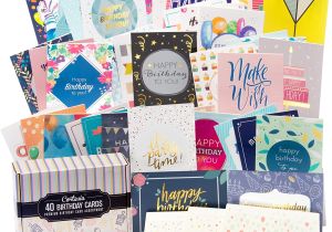 Birthday Card Record Your Own Message Happy Birthday Cards Bulk Premium assortment 40 Unique Designs Gold Embellishments Envelopes with Patterns the Ultimate Boxed Set Of Bday Cards