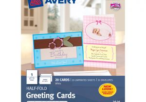 Birthday Card Template 8.5 X 11 Avery Half Fold Cards Perforated 5 12 X 8 12 White Pack Of