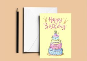 Birthday Card Template 8.5 X 11 Birthday Card Instant Download Printable Card A5