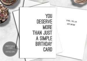 Birthday Card Template 8.5 X 11 Printable Funny Birthday Card for Him Instant Download