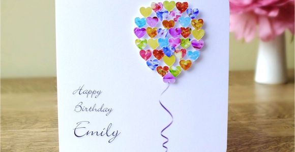 Birthday Card with Name Edit Personalised Birthday Card Customised Colourful Balloon