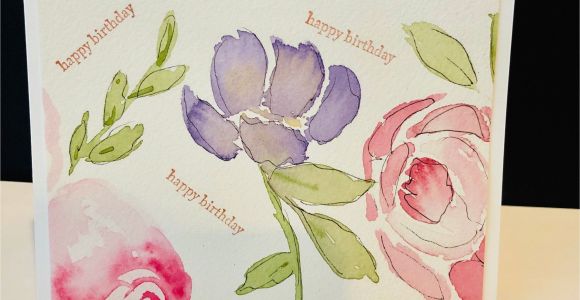 Birthday Card with Photo Editing Watercolor Greeting Card Happy Birthday Card Hand Painted