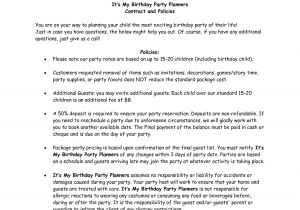 Birthday Party Contract Template Party Planner Contract Template Google Search Blog