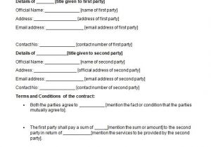 Birthday Party Contract Template Sample Contract Agreements Between Two Parties Milind