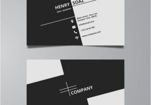 Black and White Business Cards Templates Free Simple Black and White Business Card Template Vector