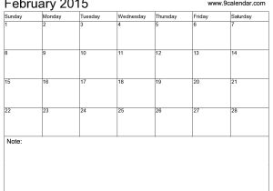 Blank Calendar Template February 2015 9 Best Images Of Blank February Calendar 2015 Printable