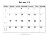 Blank Calendar Template February 2015 Blank Printable Calendar 2015 2017 Printable Calendar