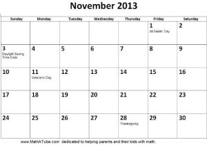 Blank Calendar Template November 2013 10 Best Images Of November 2013 Monthly Calendar Printable