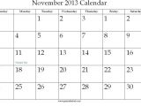 Blank Calendar Template November 2013 Printable November 2013 Calendar Calendar Template 2018