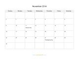 Blank Calendar Template November 2014 November 2014 Calendar Blank Printable Calendar Template