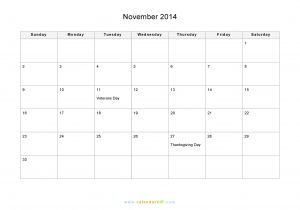 Blank Calendar Template November 2014 November 2014 Calendar Blank Printable Calendar Template
