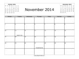 Blank Calendar Template November 2014 November 2014 Calendar Free Printable Allfreeprintable Com