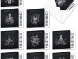 Blank Card and Envelope Sets assorted Boxed Of 10 Blank Note Cards Octo Facts 4 X 5 12 Inch with Envelopes Fun Facts and Images Of Octopuses Surrounded by Graphs Box Of Sea