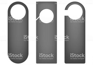 Blank Card Door Hangers Uk Door Hanger Mockup Set Blank Dark Gray Cards isolated On